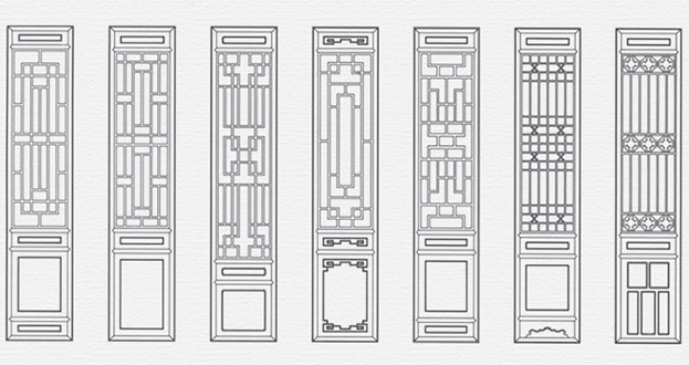 金阳常用中式仿古花窗图案隔断设计图